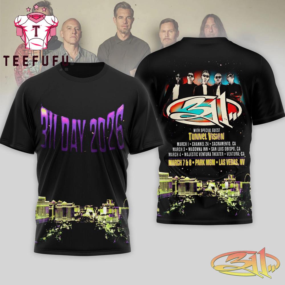 311 Band 2026 Tour 3D Shirt