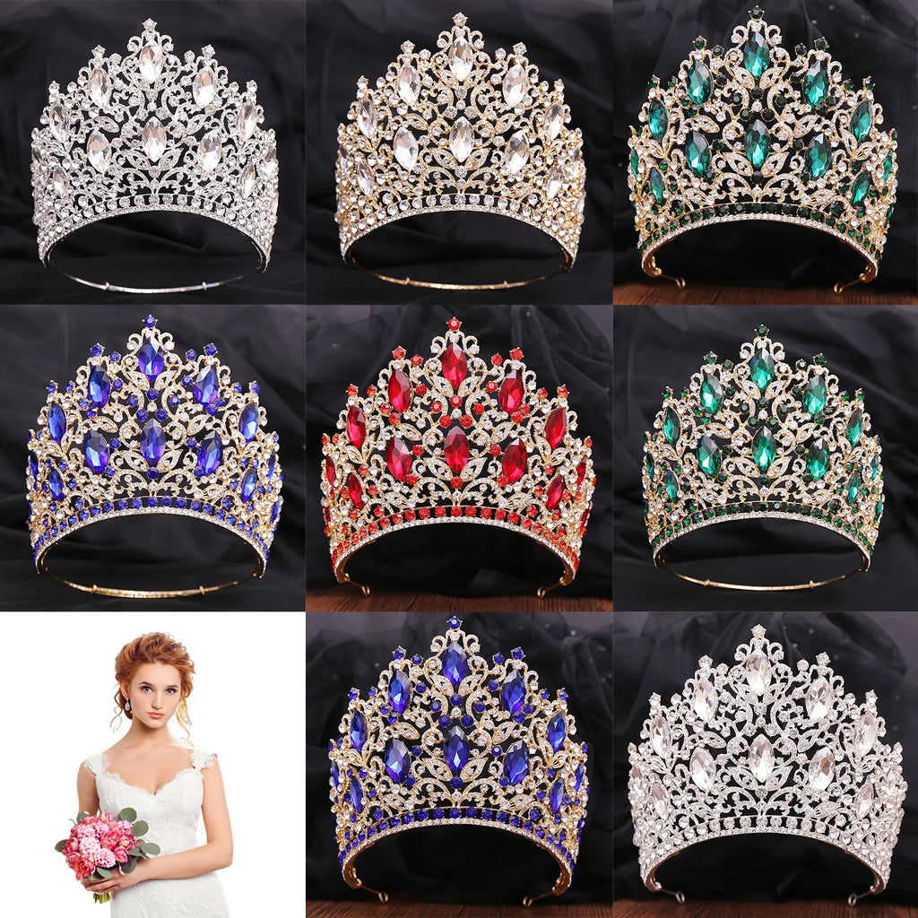 Luxury Wedding Tiaras For Bride Crystal Rhinestone Alloy Bridal Crown For Women Princess Party Hair Jewelry Accessories