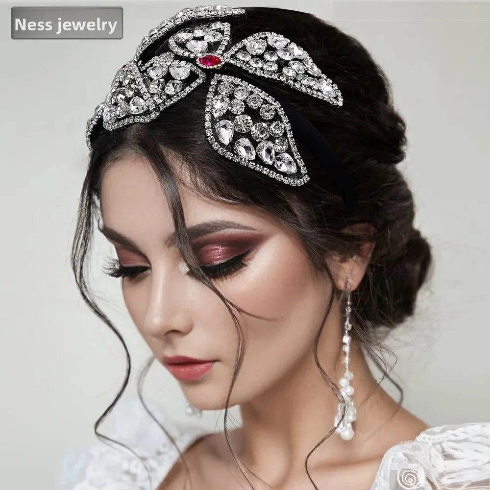 Luxurious Handmade Butterfly Sparkling Headwear Full of Diamonds Fashionable Super Shiny Water Diamond Hair Accessory