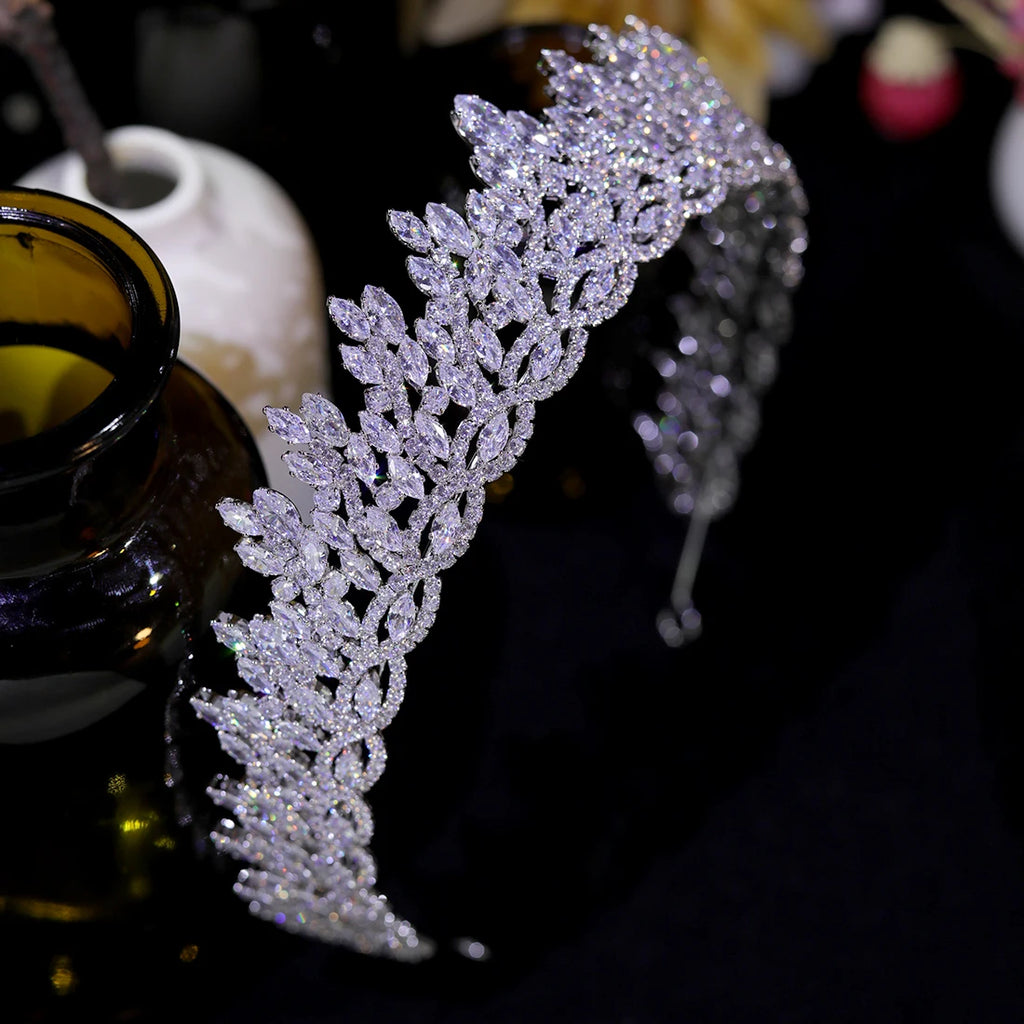 ASNORA CZ Diadema Bride Luxury Wedding Accessories Zircon Crown Head Jewelry Headdresses Hair Tiara For Woman A1728