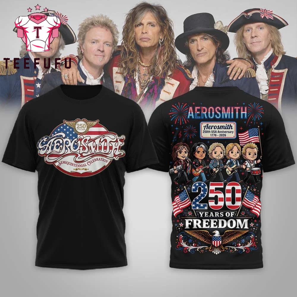 Aerosmith 250th USA Anniversary Black T Shirt