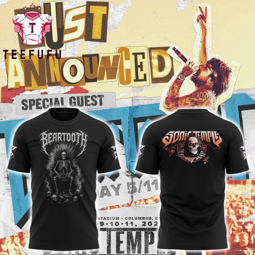 Beartooth Just Announced x Sonic Temple 2025 Limited Edition Black T Shirt