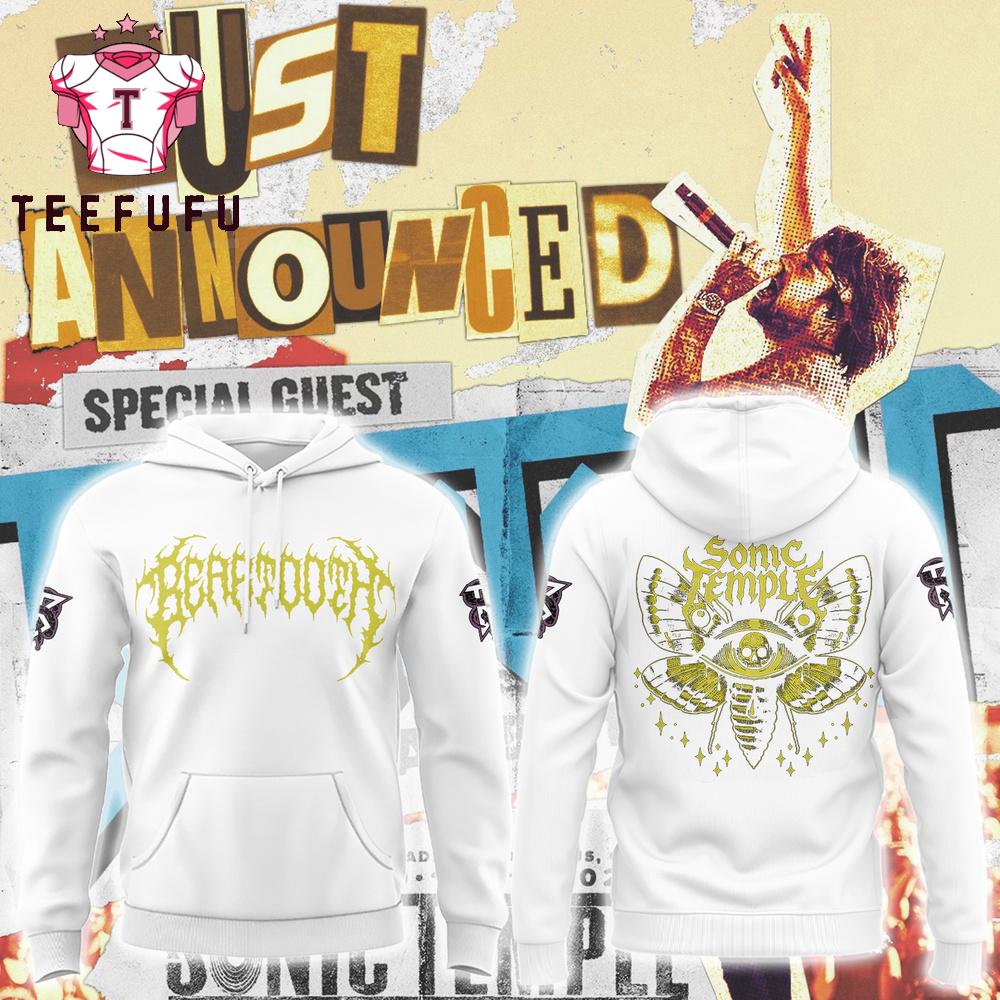 Beartooth Just Announced x Sonic Temple 2025 Logo Music White Hoodie