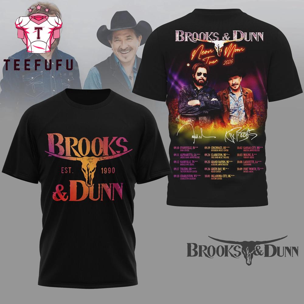 Brooks & Dunn Neon Moon Tour 2026 3D Shirt