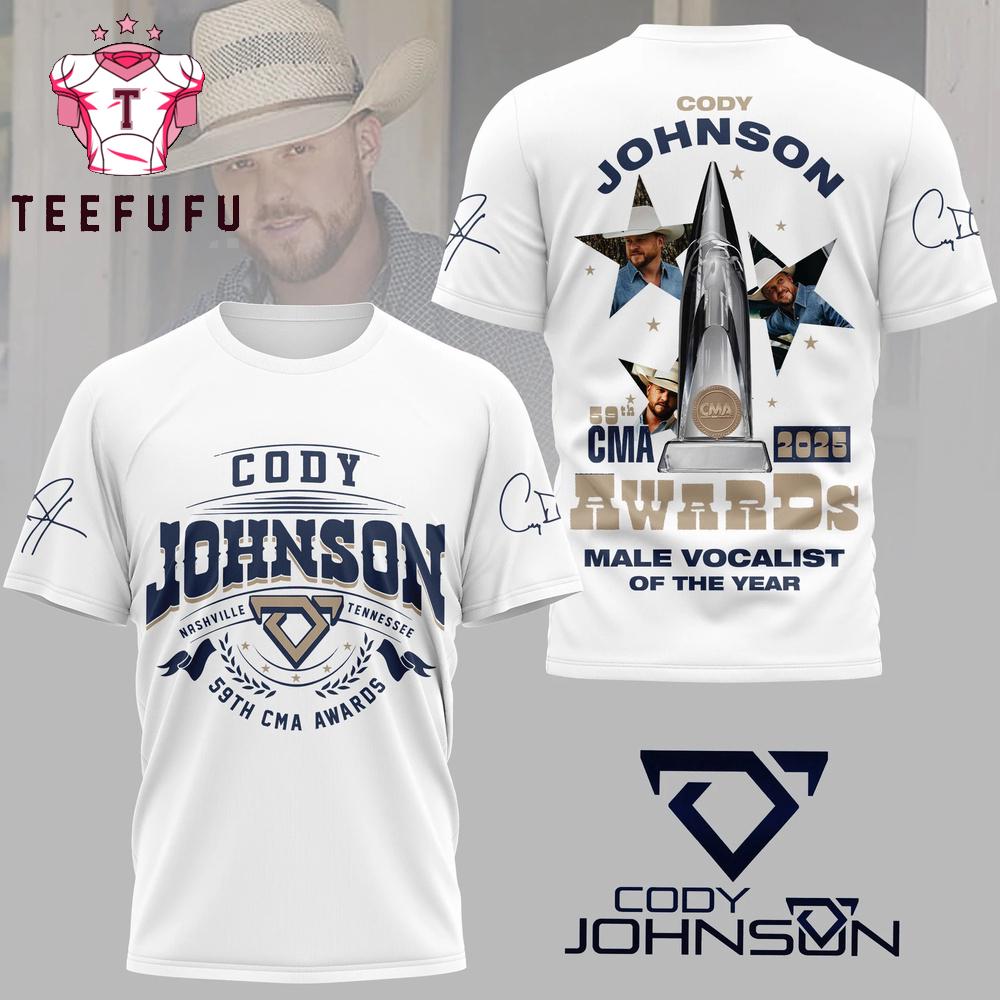 Cody Johnson 2025 CMA Awards White 3D Shirt