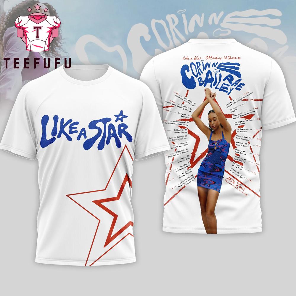 Corinne Bailey Rae Like A Star 2026 White T Shirt