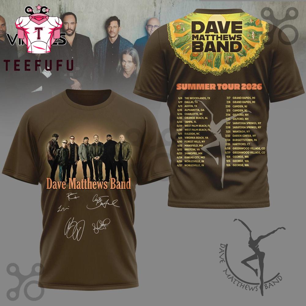 Dave Matthews Band Summer Tour 2026 3D Shirt