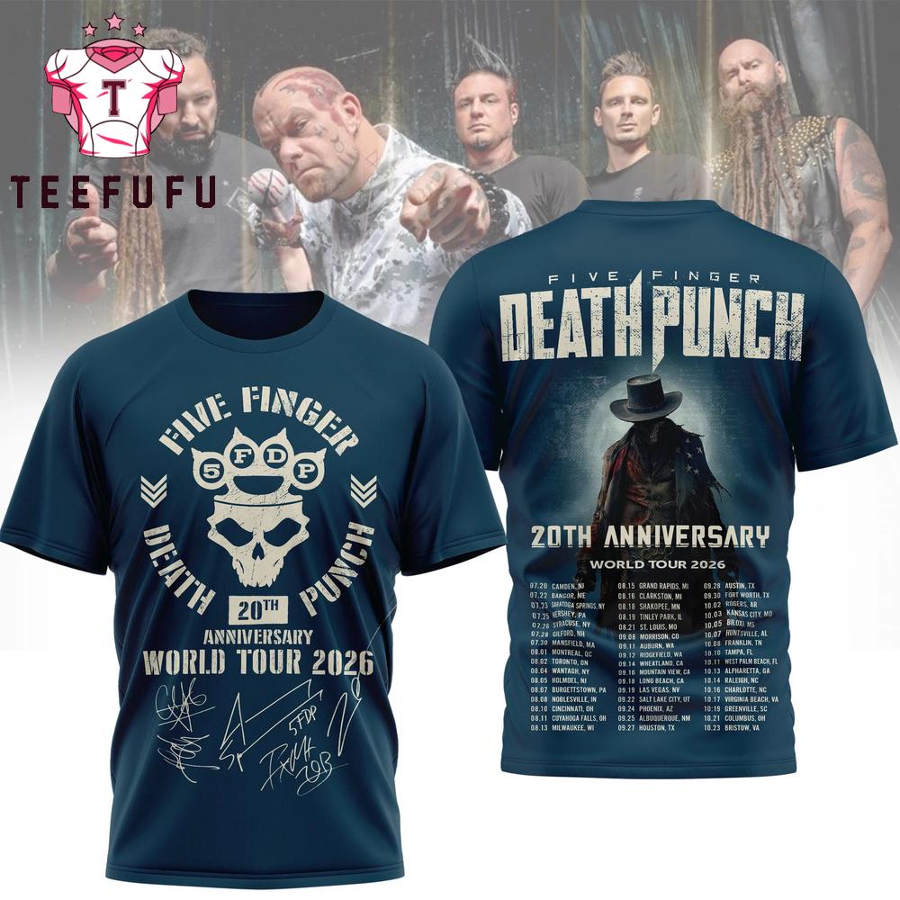 Five Finger Death Punch Wolrd Tour 2026 3D Shirt