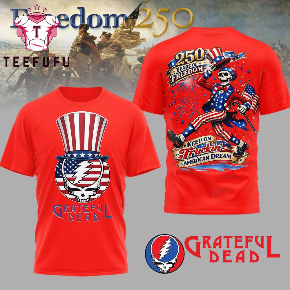Grateful Dead 250th Anniversary 1776-2026 America Flag Red T Shirt