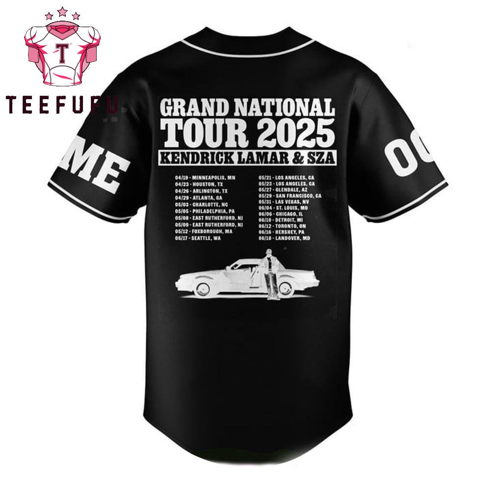 Kendrick Lamar x SZA Grand National Tour 2025 Baseball Jersey