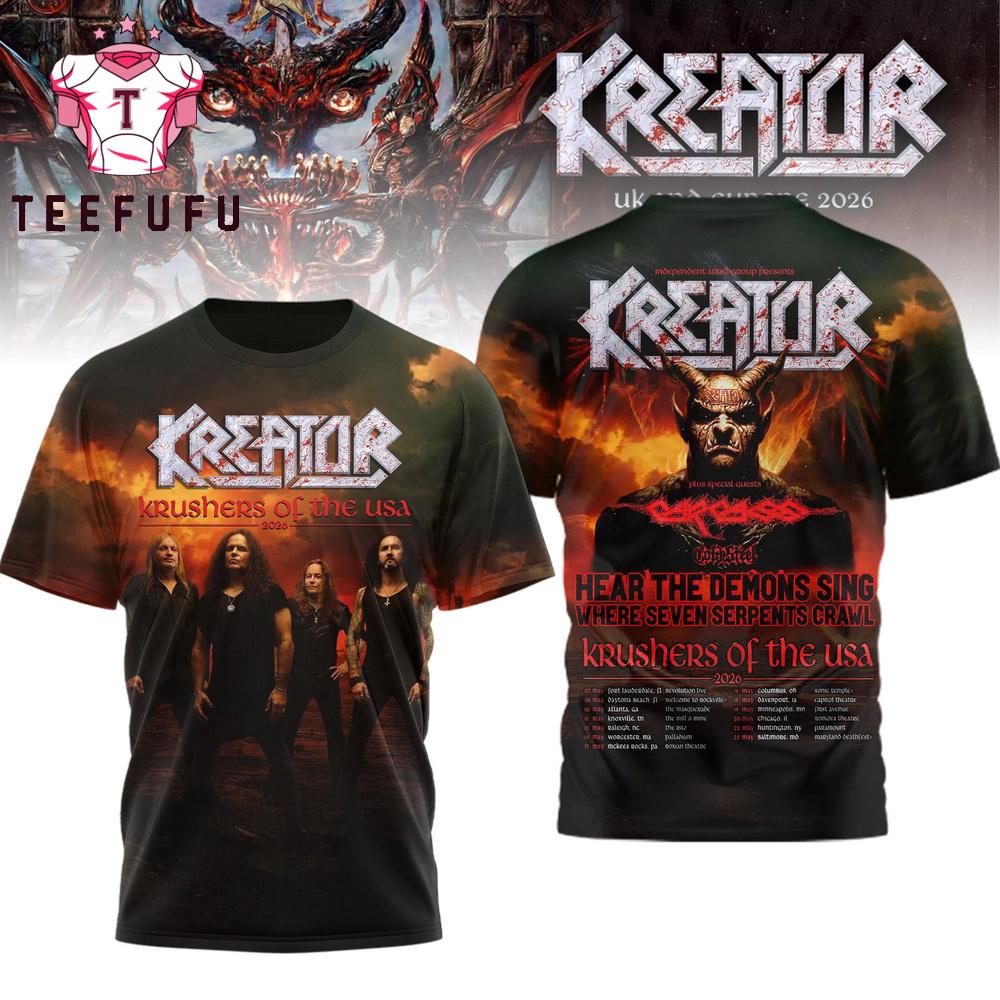 Kreator Krushers of the USA 2026 Tour 3D Shirt