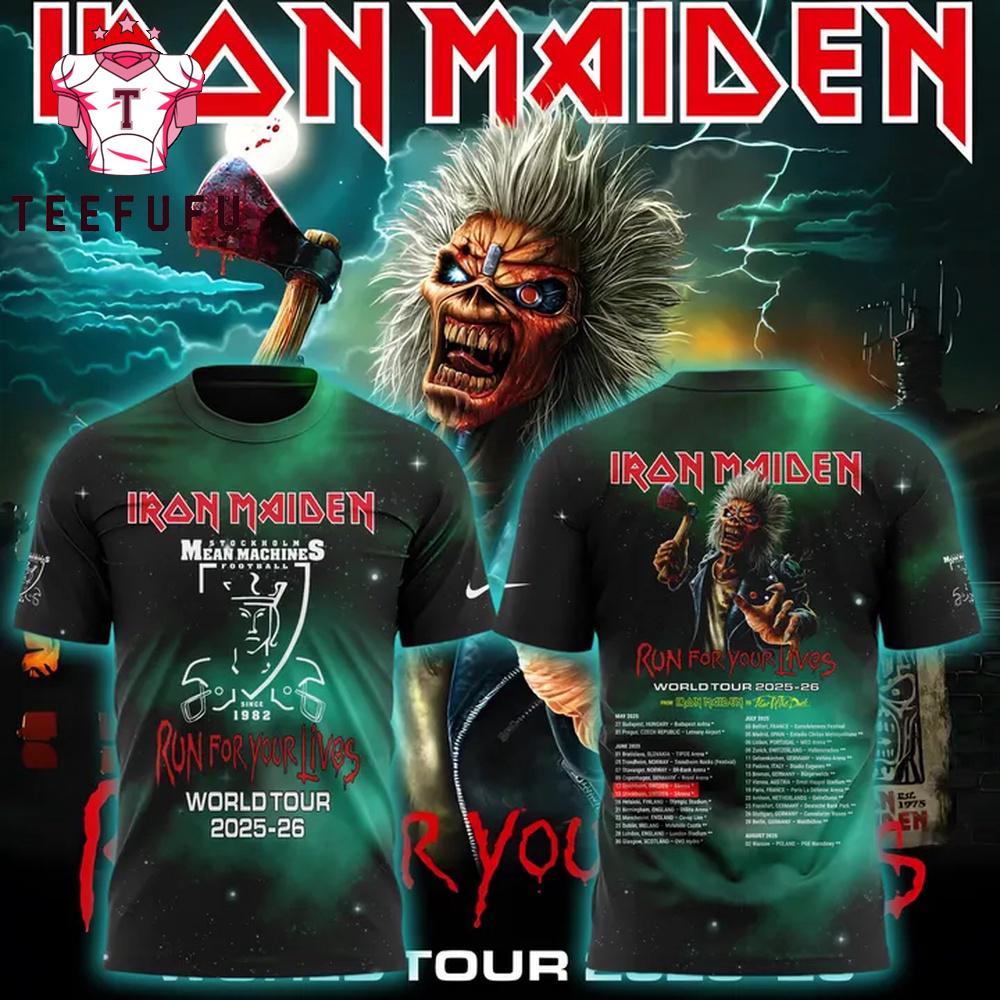 Limited edition Iron Maiden Run For Your Lives World Tour 2025-26 T Shirt