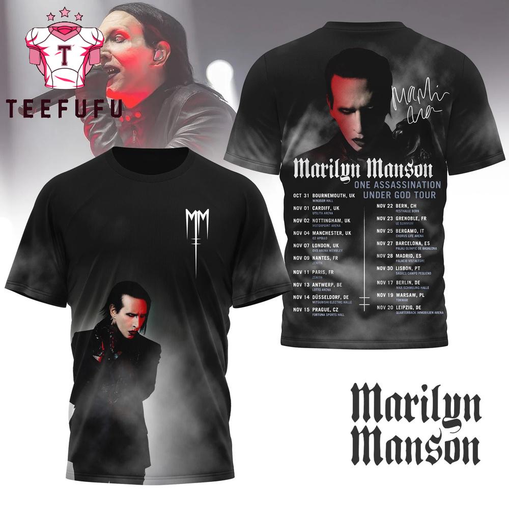 Marilyn Manson One Assassination Under God Tour 2026 3D Shirt