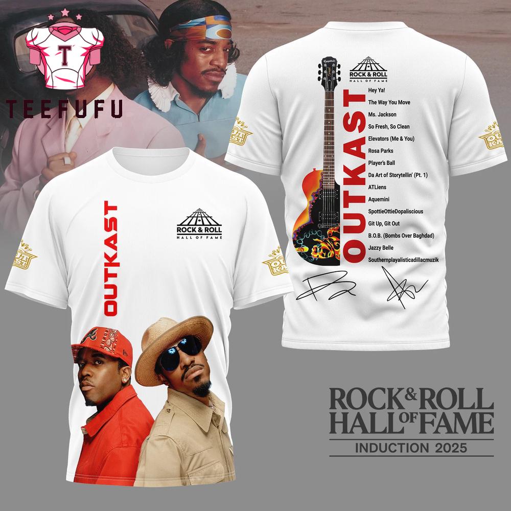 Out Kast 2025 Rock & Roll Hall of Fame White 3D Shirt