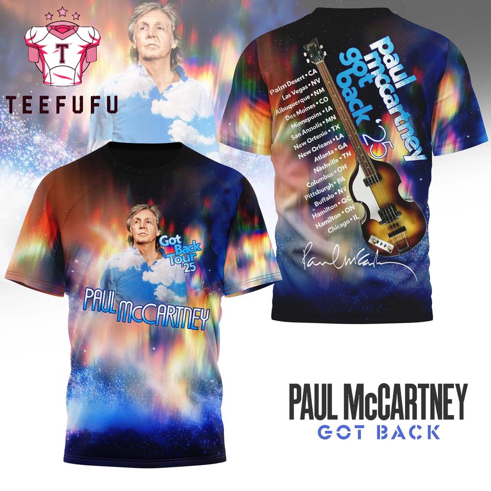 Paul McCartney Got Back 2025 Tour 3D Shirt