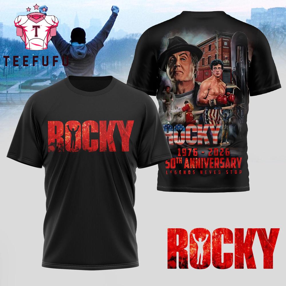 Rocky 1976-2026 50th Anniversary T Shirt