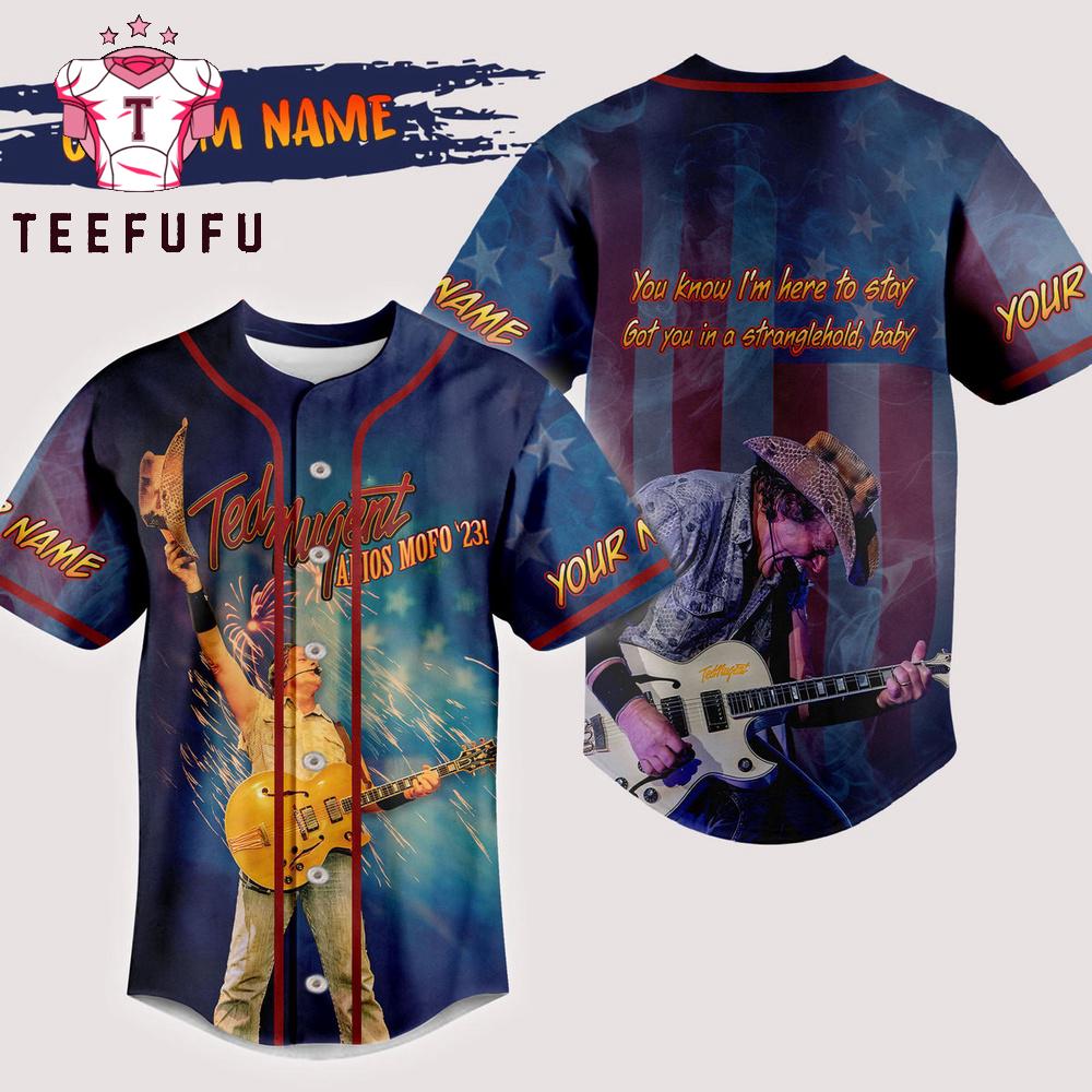 Ted Nugent Guitar Music Baseball Jersey