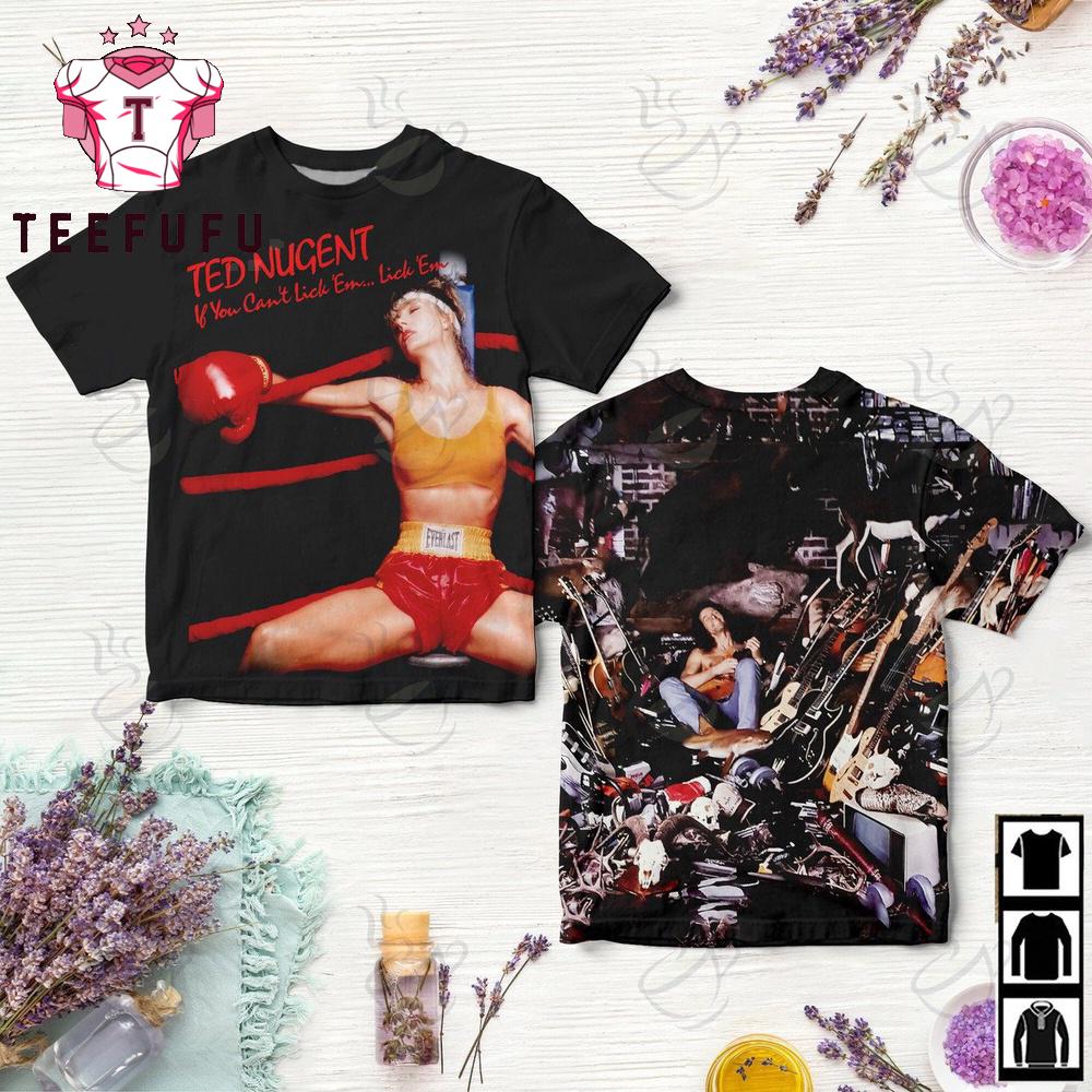 Ted Nugent if You Can't Lick 'em Lick 'em All Over Print Shirt