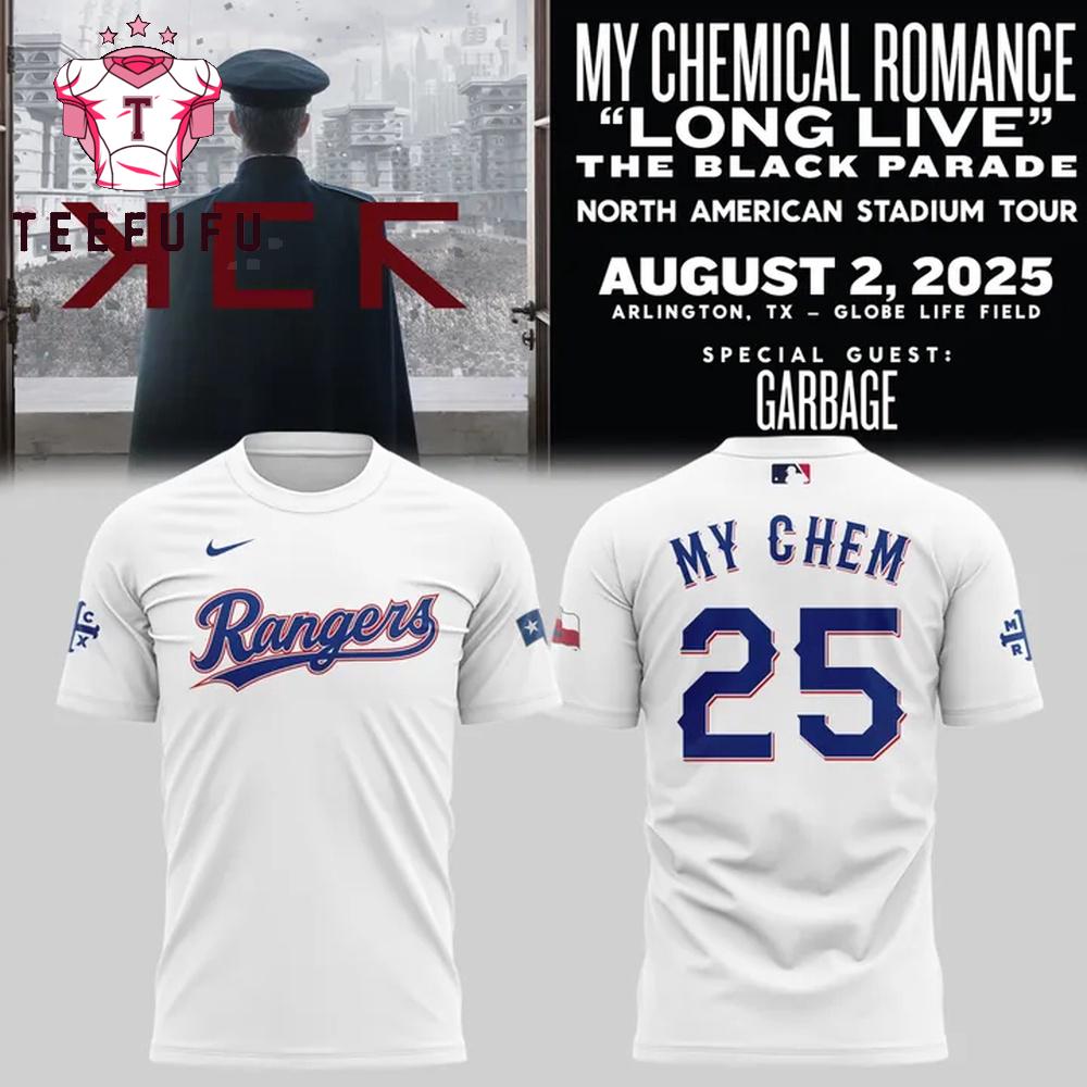 Texas Rangers x My Chemical Romance Long Live The Black Parade 2025 3D Shirt