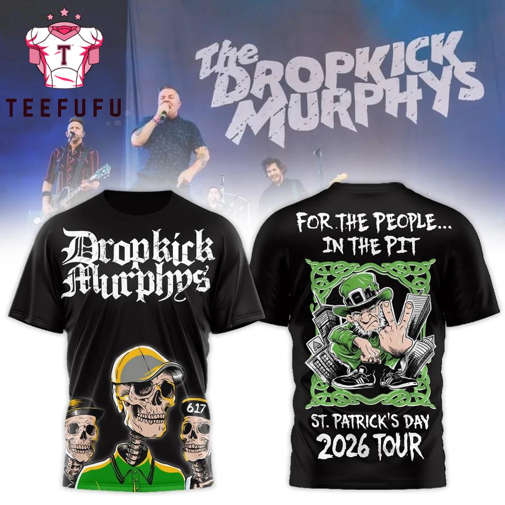 The Dropkick Murphys St Patrick Days 2026 Tour T Shirt
