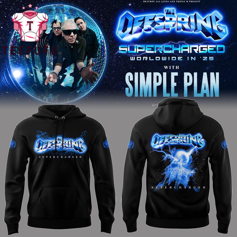 The Offspring Supercharged Worldwide in 25 Simple Plan Black Hoodie