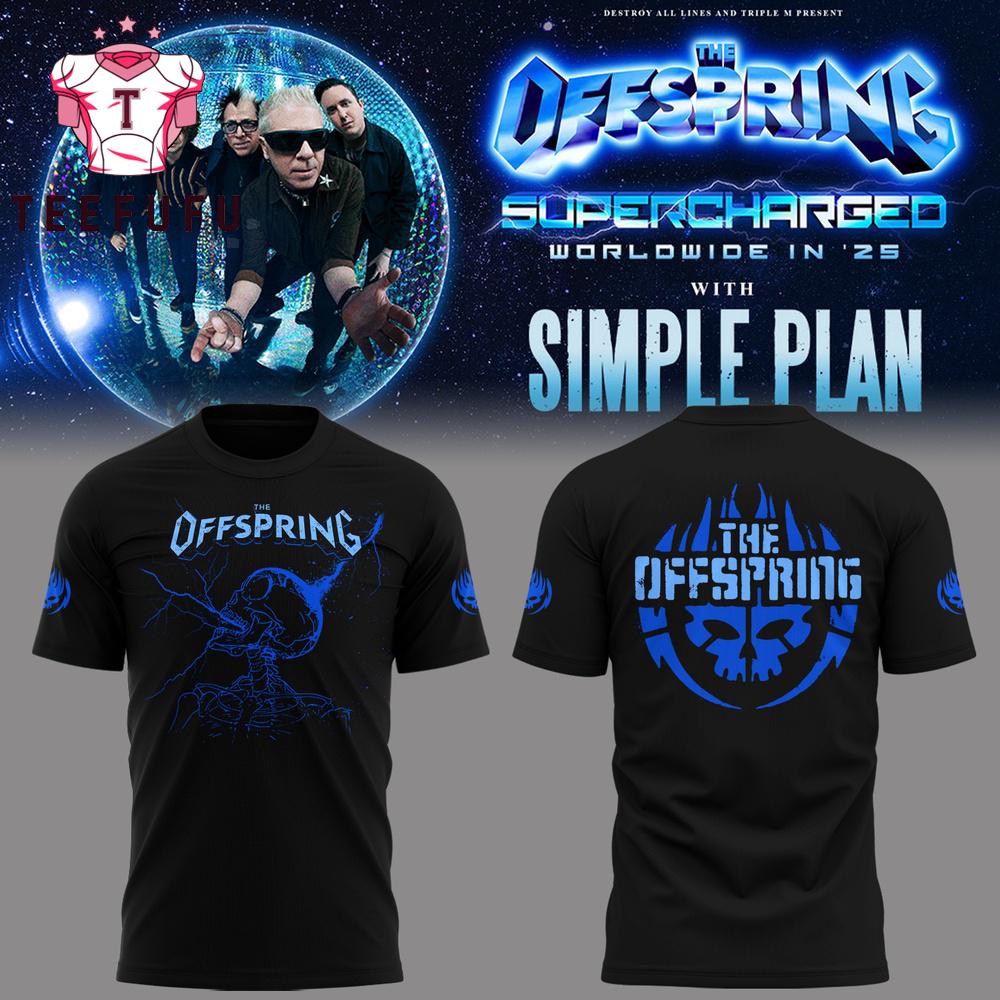 The Offspring Supercharged Worldwide in 25 Simple Plan Logo Music Black Shirt