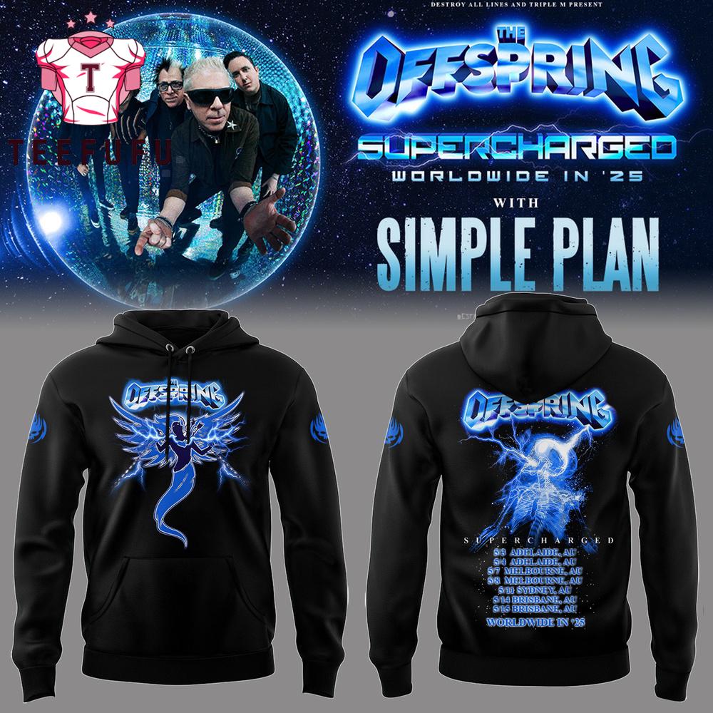 The Offspring Supercharged Worldwide in 25 Simple Plan Tour Dates Black Hoodie