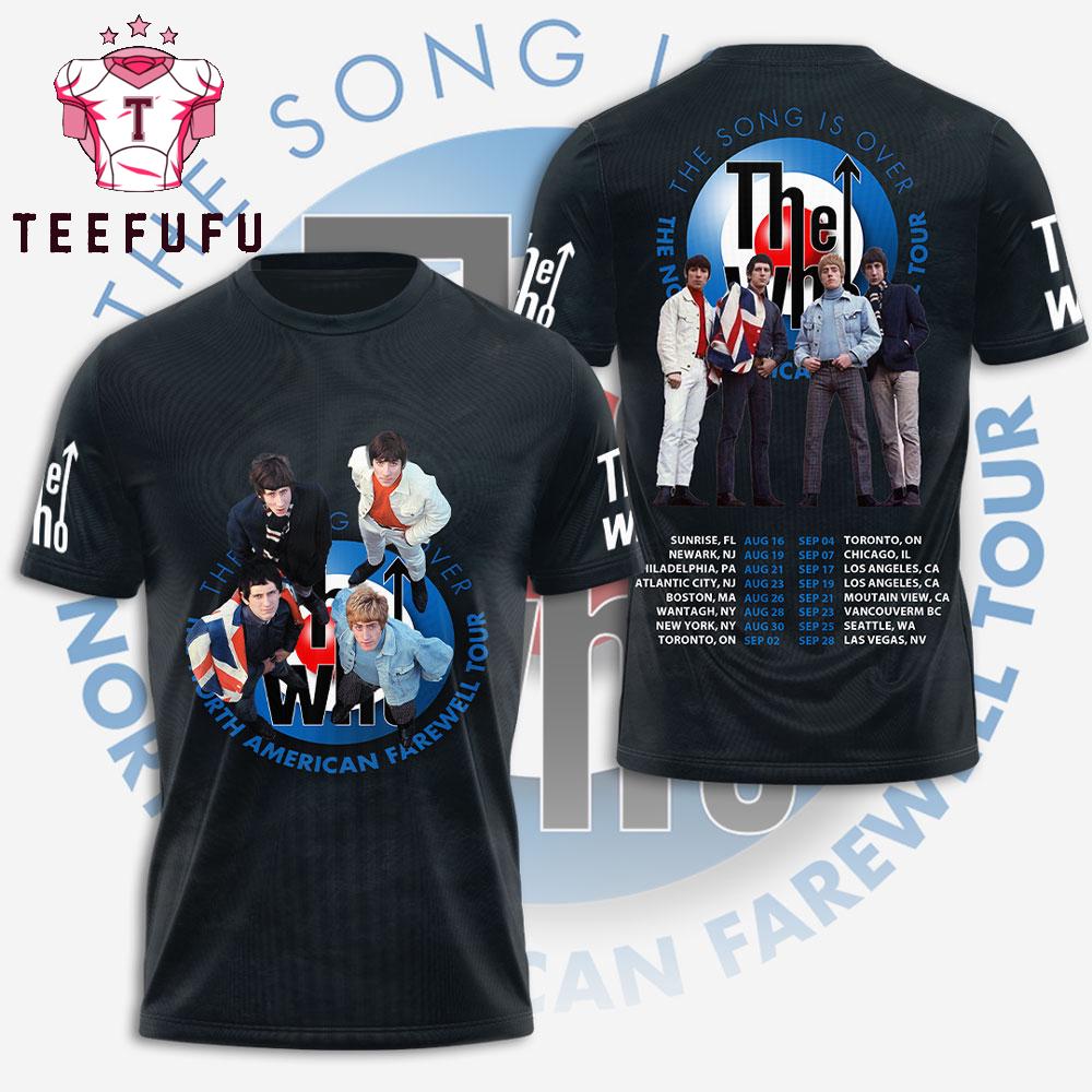 The Who North American Farewell Tour 2025 Graphic Music Black T Shirt