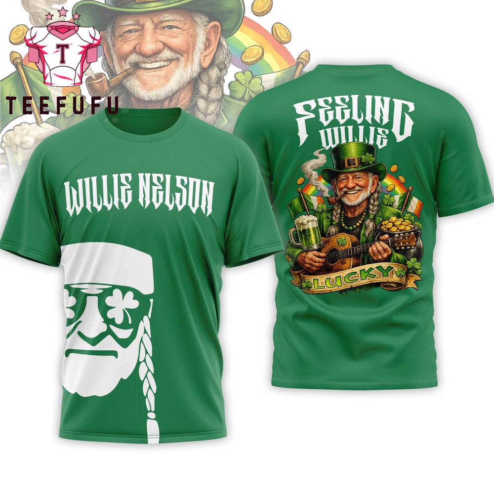 Willie Nelson 2026 St Patrick Days 3D Shirt
