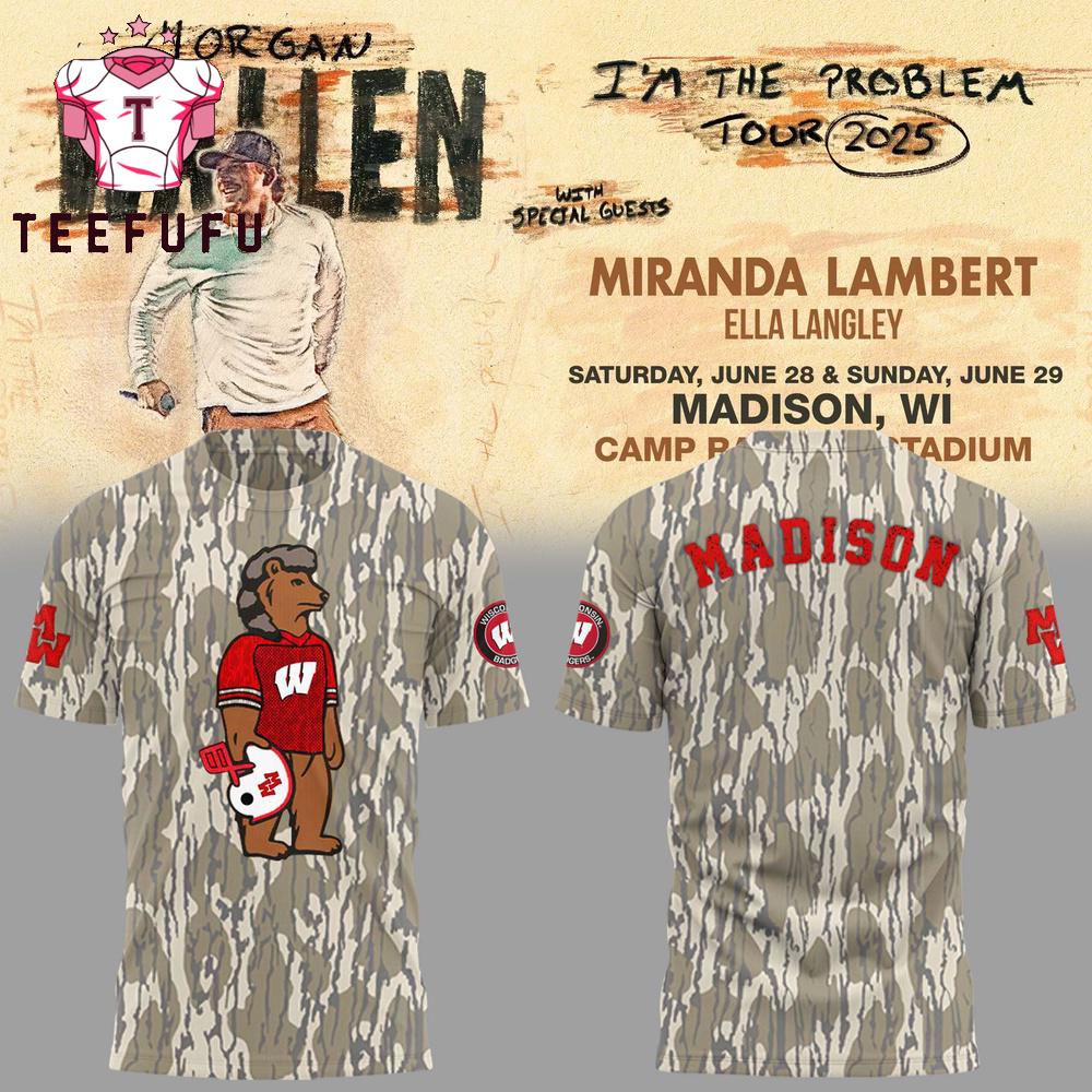 Wisconsin Badgers x Morgan Wallen I’m The Problem Tour 2025 New 3D Shirt